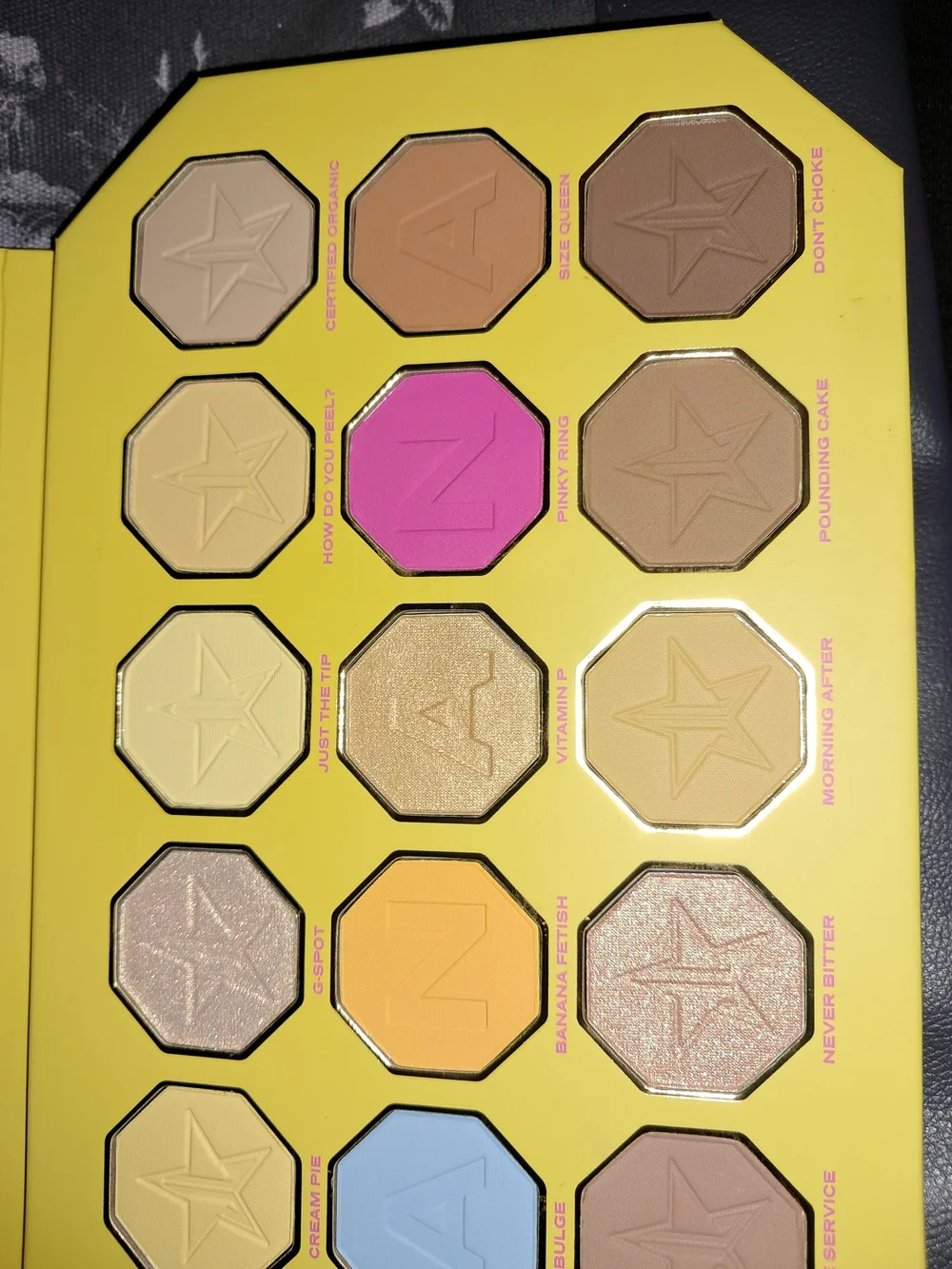 Jeffree Star Banana Fetish Eyeshadow Palette - Cream and Gold Lettering